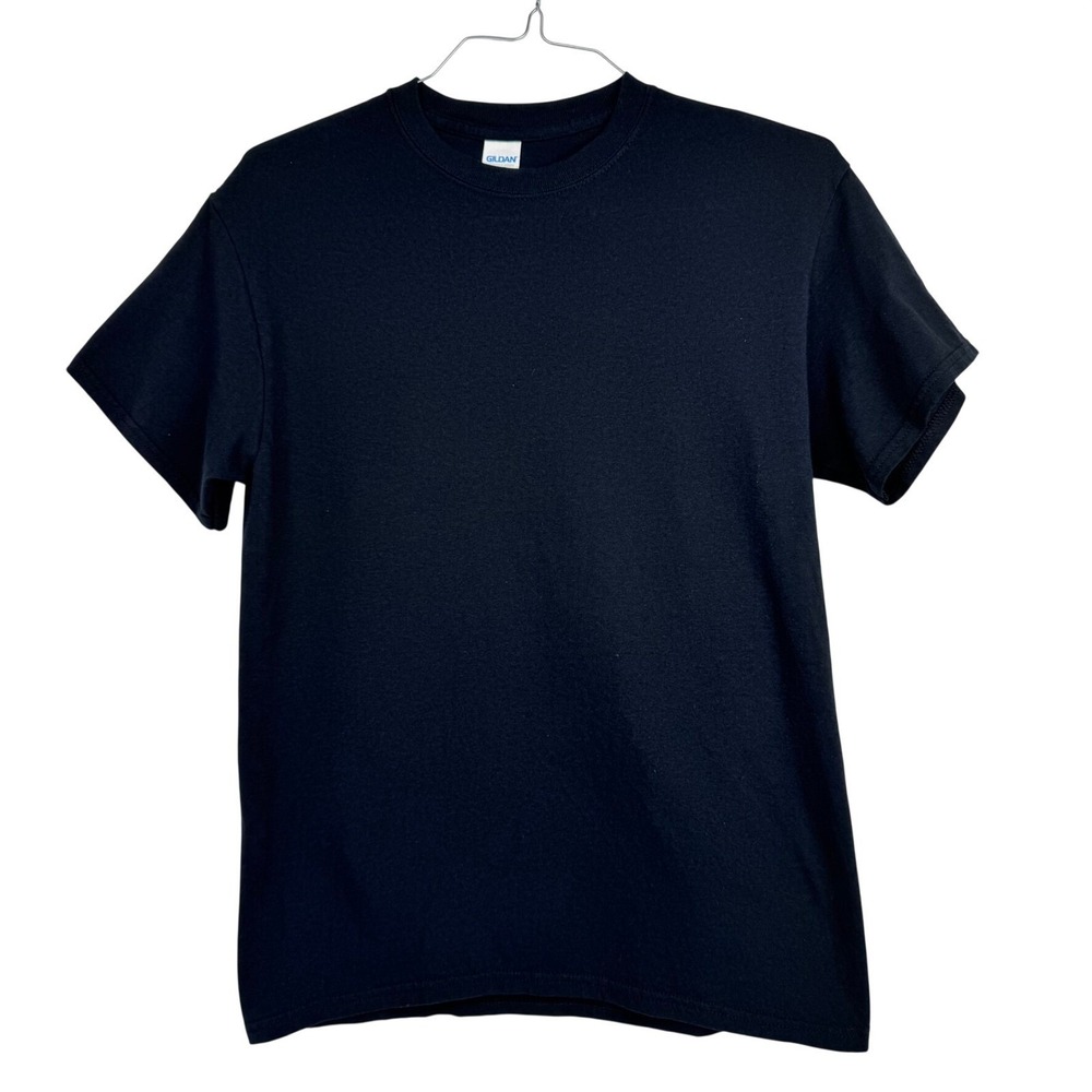 Gildan Heavy Cotton T Shirt Black Crew Neck Medium Skater Indie Grunge